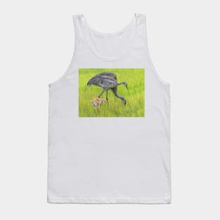 Sandhill crane parents with chick Tank Top